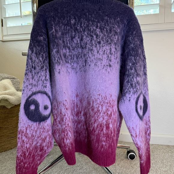 Madhappy Unisex Purple Sweater Soft Knit Gradient Yin Yang Llama fiber Size Med - Picture 4 of 11